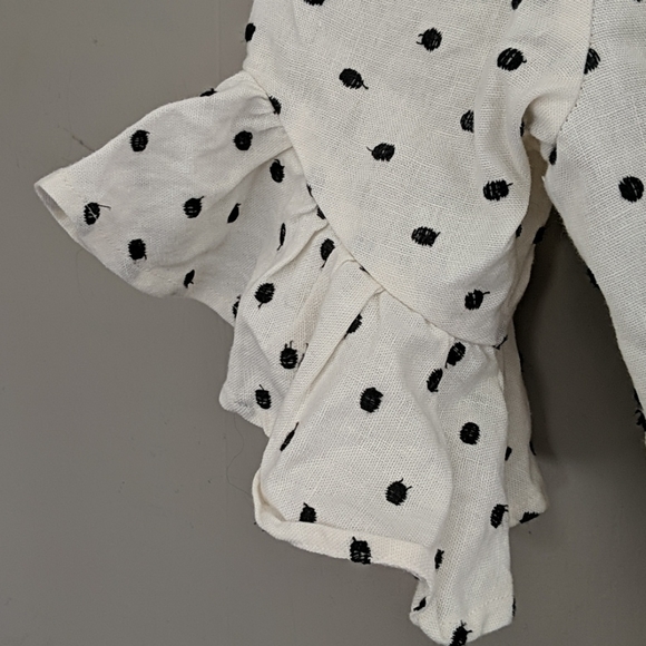 WAYF | Polka Dot Wrap Top Ruffle Sleeve - Picture 12 of 12